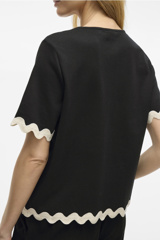 VICALISA O-NECK 2/4 TOP 14106763 BLACK BEAUTY/BIRCH